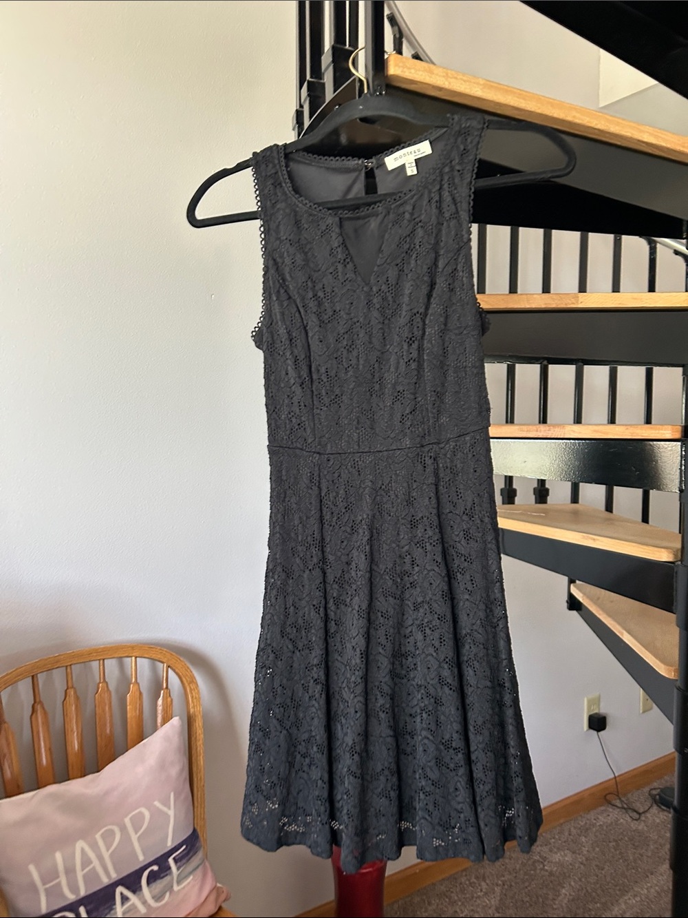 Ann Taylor Black Sleeveless Lace Midi Dress